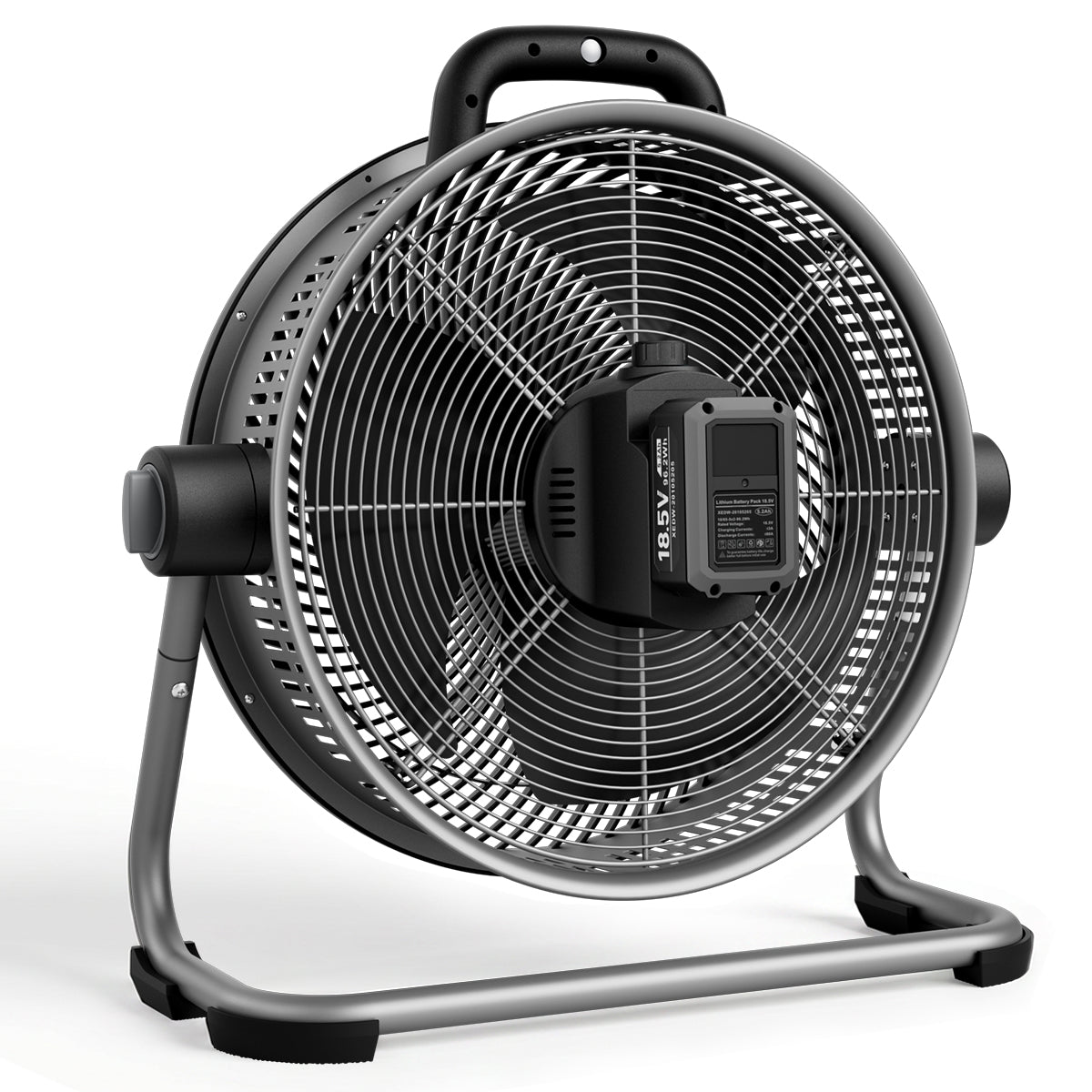 Homevol EVO2 Cordless 6-Speed Lithium Fan with LED Light, Compatible with Dewalt 20V Battery – Classic Black