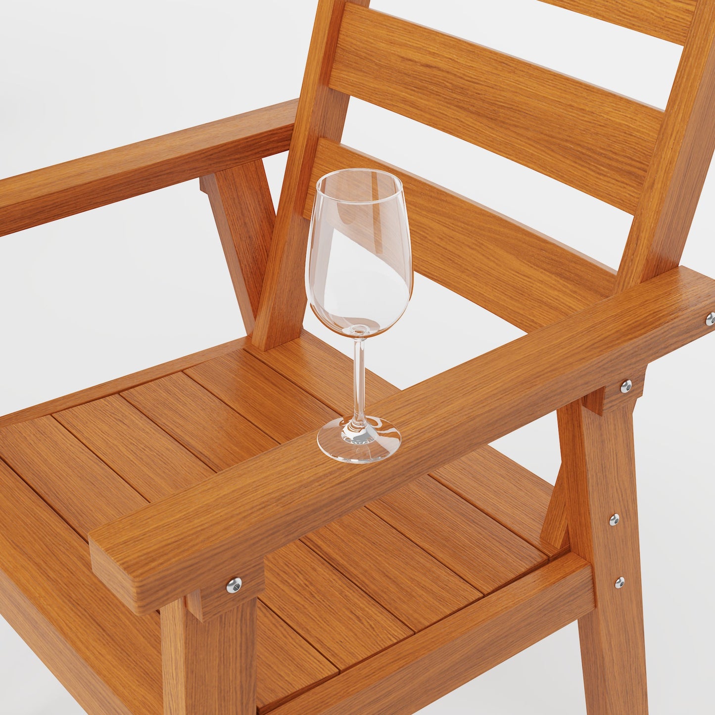 23 inch Outdoor Dining Chairs HDPE Patio Chairs with Wide Cup-Ready Arms All-Weather Durability (Set Of 2)