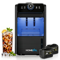 Homevol EVO1 Corded & Battery Powered Ice Maker with Self-Cleaning - Matte Black