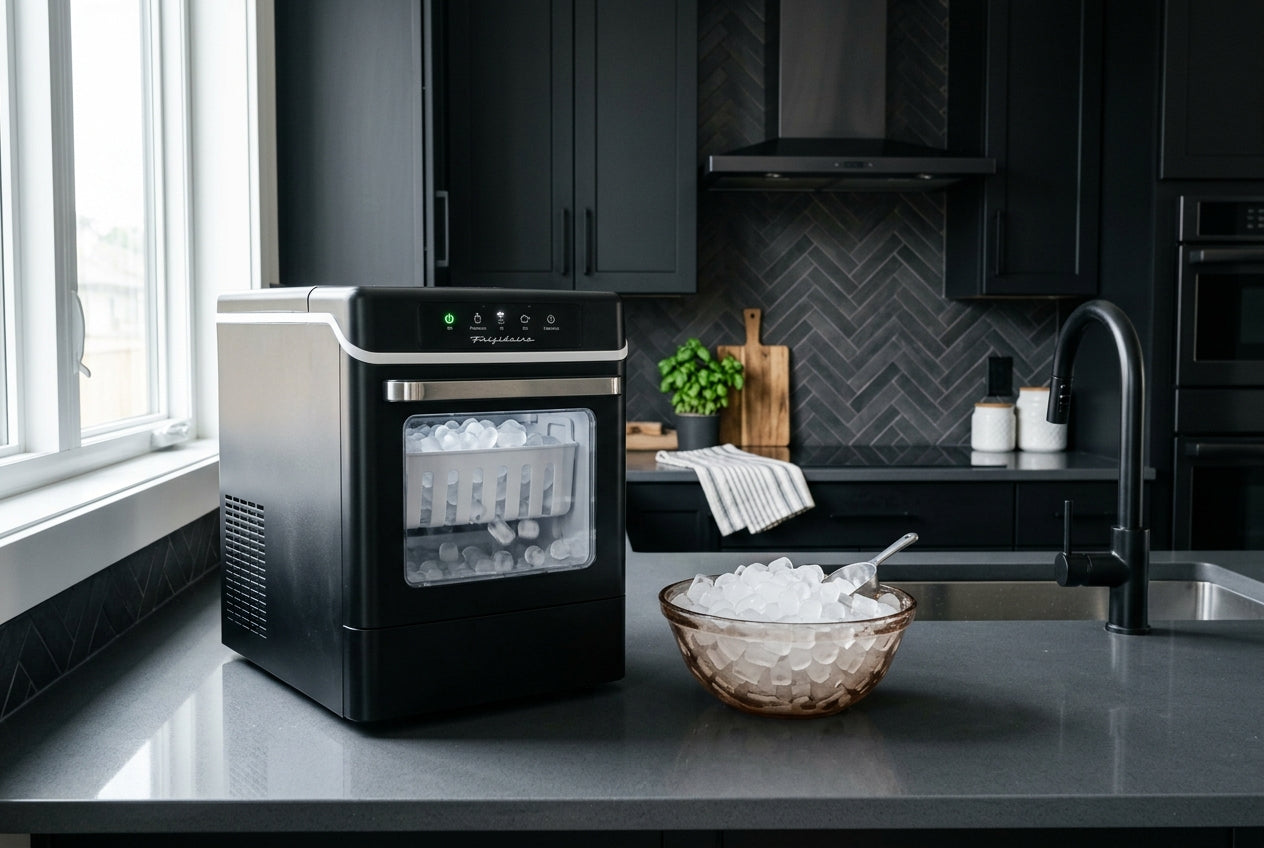 Frigidaire Ice Maker Black: Blending Appliances Into Dark Kitchens