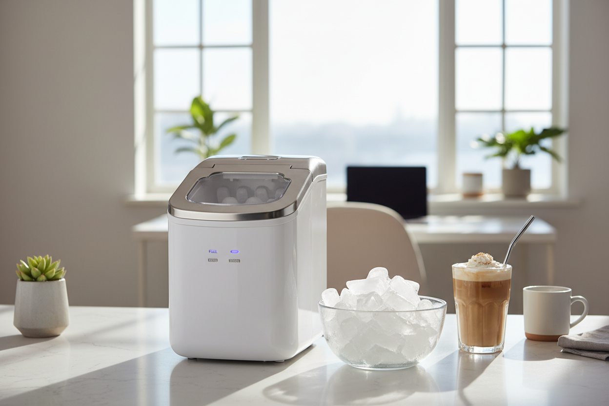 I Put a Mini Ice Dispenser on My Desk for a Month (No Scooping)