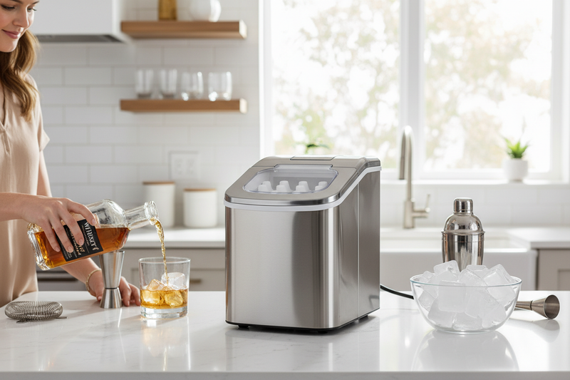 I Ruined Good Whiskey Until I Got a Small Ice Machine for Bar Use
