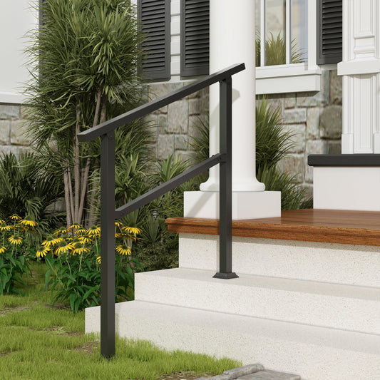 40.4 inch Minimalist Satin Black Stair Banister with Adjustable Angle