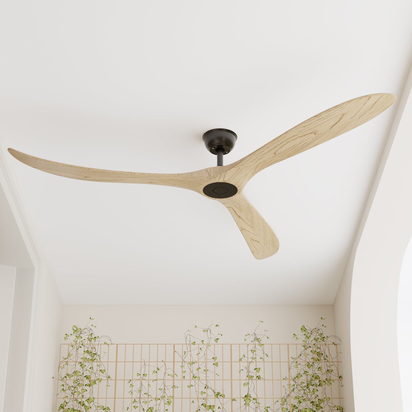 72 inch Modern Brown Ceiling Fan with 3 Wood Blades