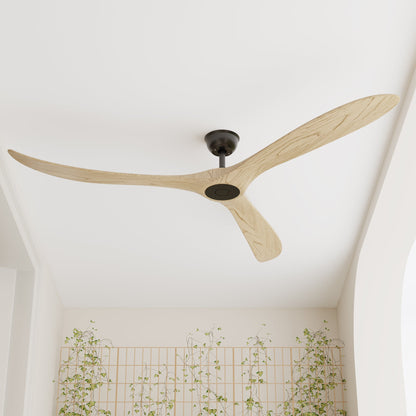 72 inch Modern Brown Ceiling Fan with 3 Wood Blades