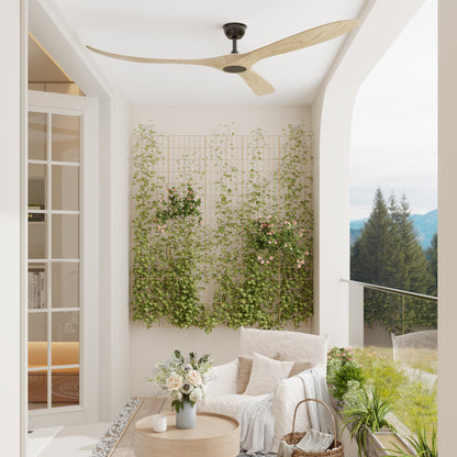 72 inch Modern Brown Ceiling Fan with 3 Wood Blades
