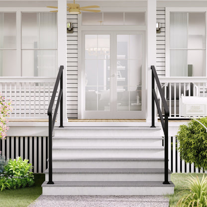 82.3 inch Modern Matte Black Stair Banister with Adjustable Angle