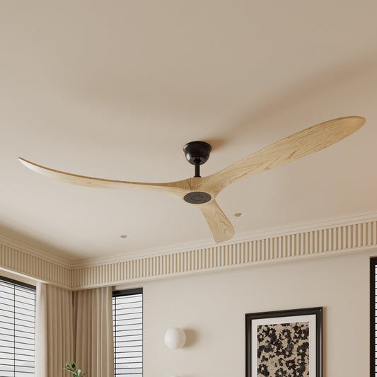 72 inch Modern Brown Ceiling Fan with 3 Wood Blades