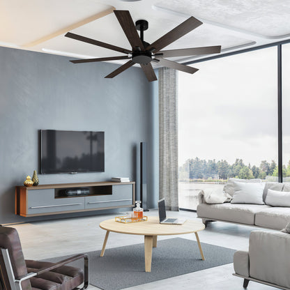 65 inches Modern Minimalist Ceiling Fan with 8 Reversible Blades and Remote Control