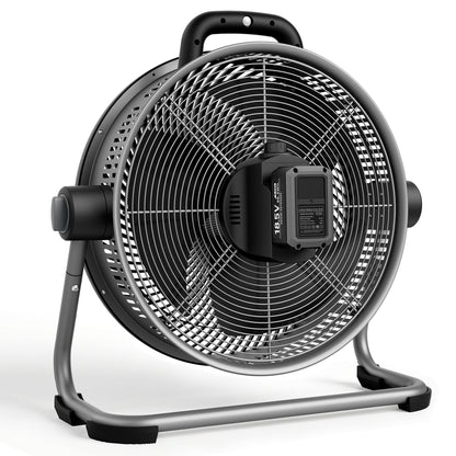 Homevol EVO2 Cordless 6-Speed Lithium Fan with LED Light, Compatible with Dewalt 20V Battery – Classic Black