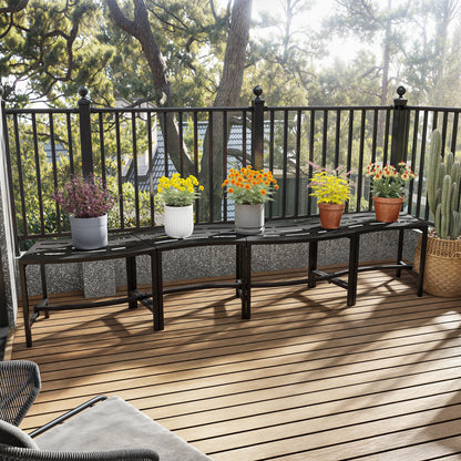 23.9 inch Industrial Black Outdoor Bench (Set of 4)