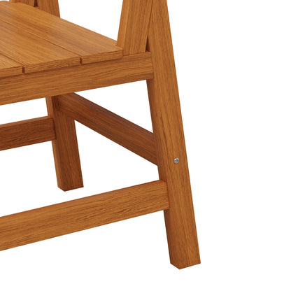19 inches Modern Natural Wood Outdoor Dining Chair 2-Piece Set with 700 lb. Weight Capacity
