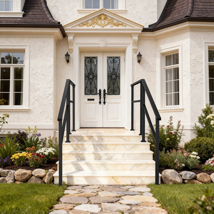 68.5 inch Modern Matte Black Stair Banister (Set of 2)