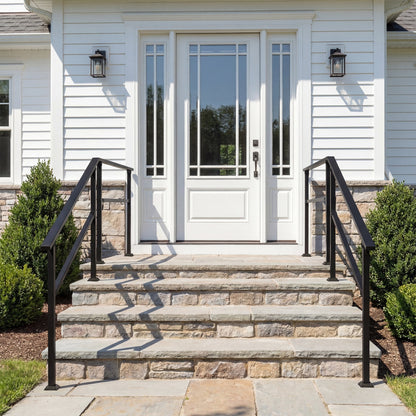 68.5 inch Modern Matte Black Stair Banister (Set of 2)