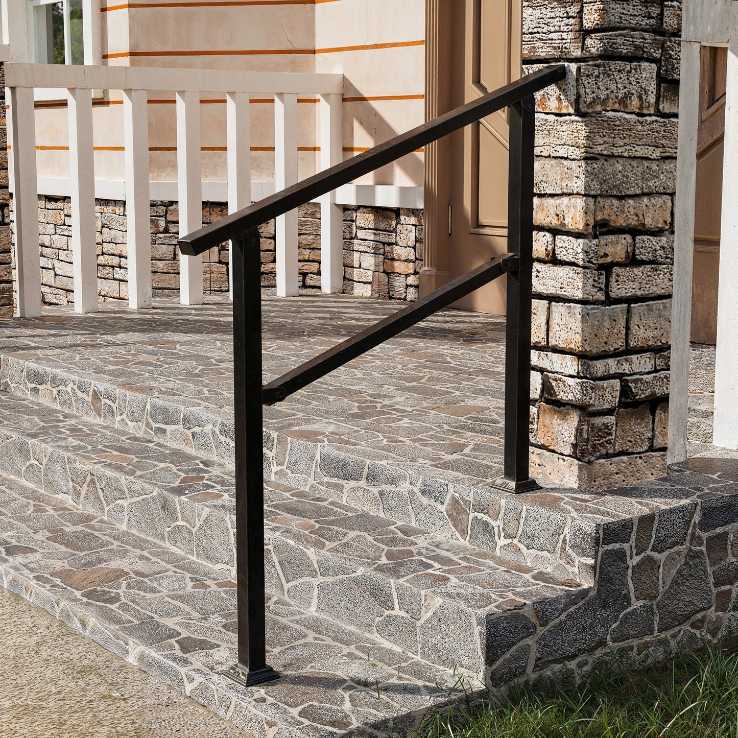 68.5 inch Modern Matte Black Stair Banister (Set of 3)