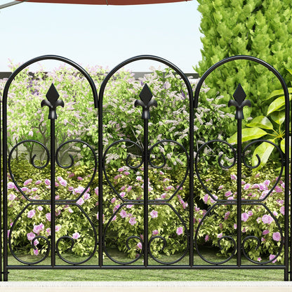 24 inches Modern Classic Black Metal Fencing with 5 Panel(s) Included