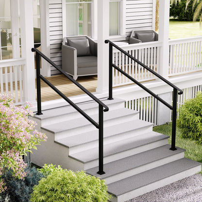 68.5 inch Modern Matte Black Stair Banister with Adjustable Angle