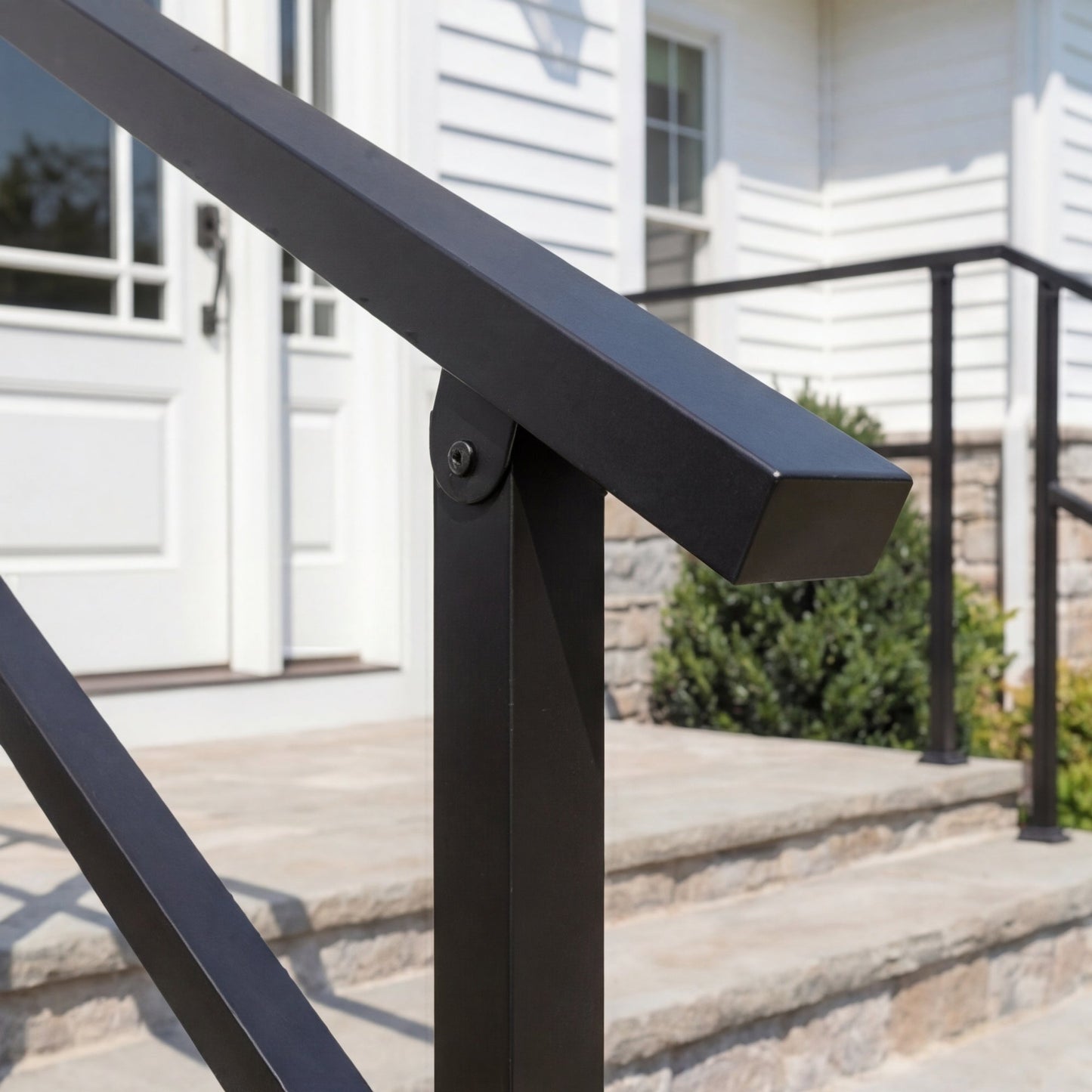 68.5 inch Modern Matte Black Stair Banister (Set of 2)