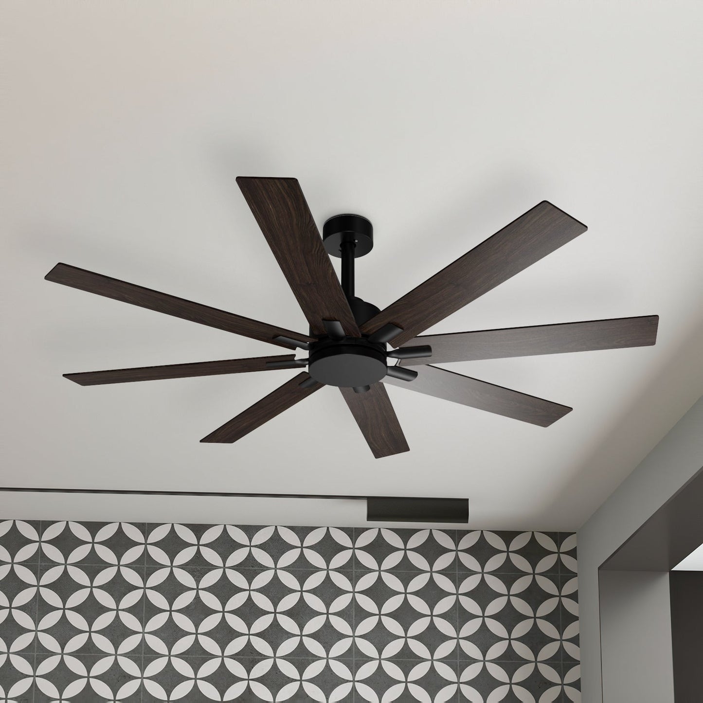65 inches Modern Minimalist Ceiling Fan with 8 Reversible Blades and Remote Control