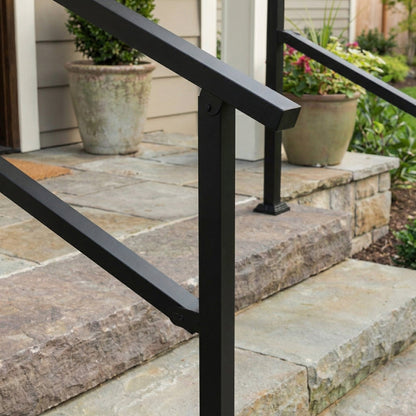 68.5 inch Modern Matte Black Stair Banister (Set of 3)