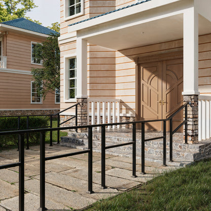 68.5 inch Modern Matte Black Stair Banister (Set of 3)