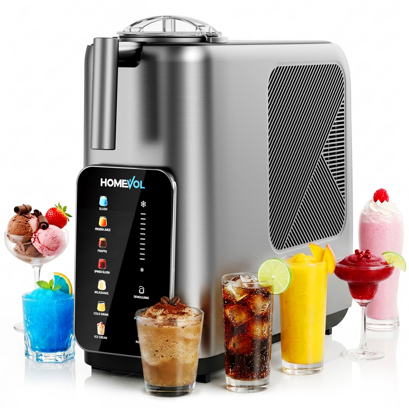 3-in-1 Slush Machine with 7 Preset Modes (Silver)