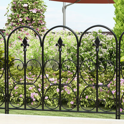 24 inches Modern Classic Black Metal Fencing with 5 Panel(s) Included