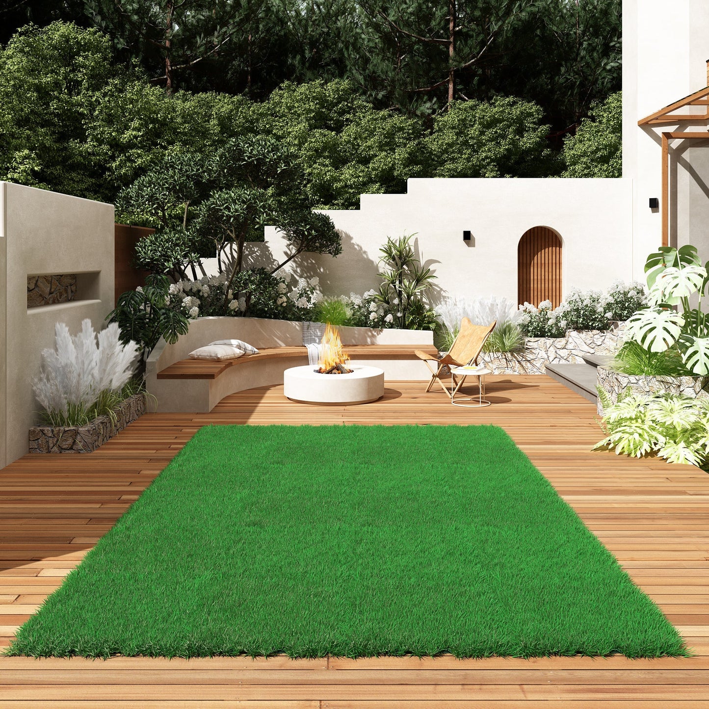 118 inches Natural Green Artificial Grass Turf Panels
