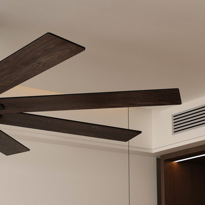 31 inches Modern Dark Brown Ceiling Fan with Dual-Tone Blades and 3-Color LED Light