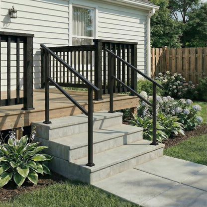 68.5 inch Modern Matte Black Stair Banister (Set of 3)