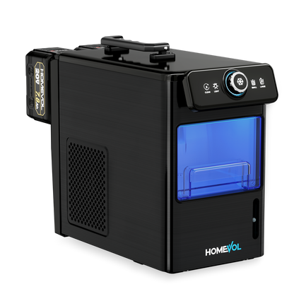 Homevol EVO1 Corded & Battery Powered Ice Maker with Self-Cleaning - Matte Black