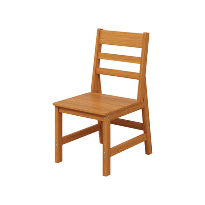 19 inches Modern Natural Wood Outdoor Dining Chair 2-Piece Set with 700 lb. Weight Capacity