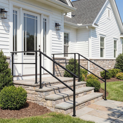 68.5 inch Modern Matte Black Stair Banister (Set of 2)