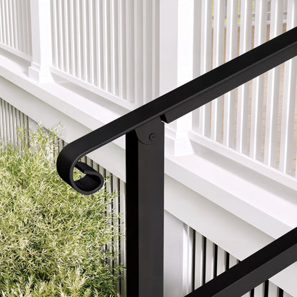 68.5 inch Modern Matte Black Stair Banister with Adjustable Angle