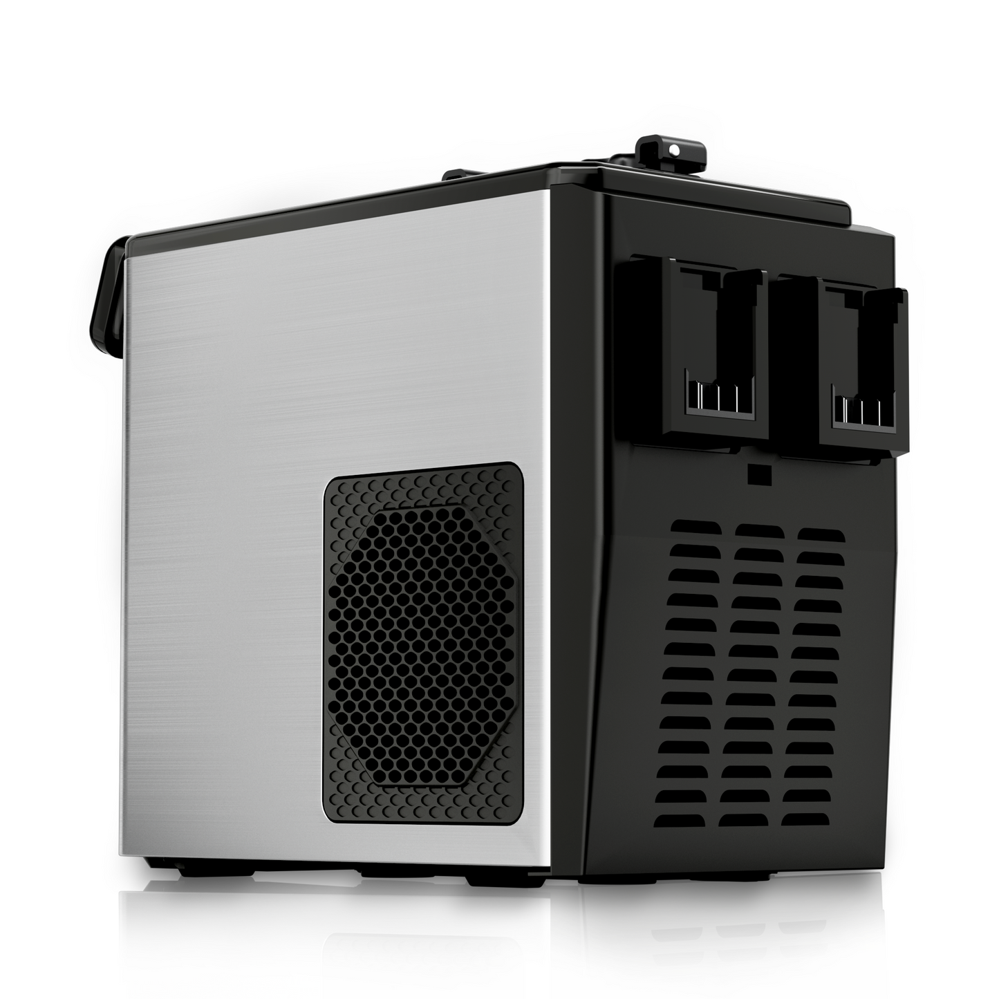 Homevol EVO1 Corded & Battery Powered Ice Maker with Self-Cleaning - Stainless Silver
