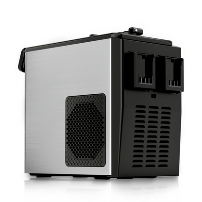 Homevol EVO1 Corded & Battery Powered Ice Maker with Self-Cleaning - Stainless Silver