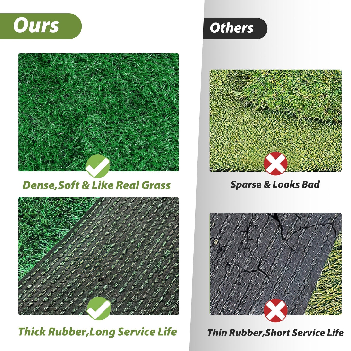 118 inches Natural Green Artificial Grass Turf Panels