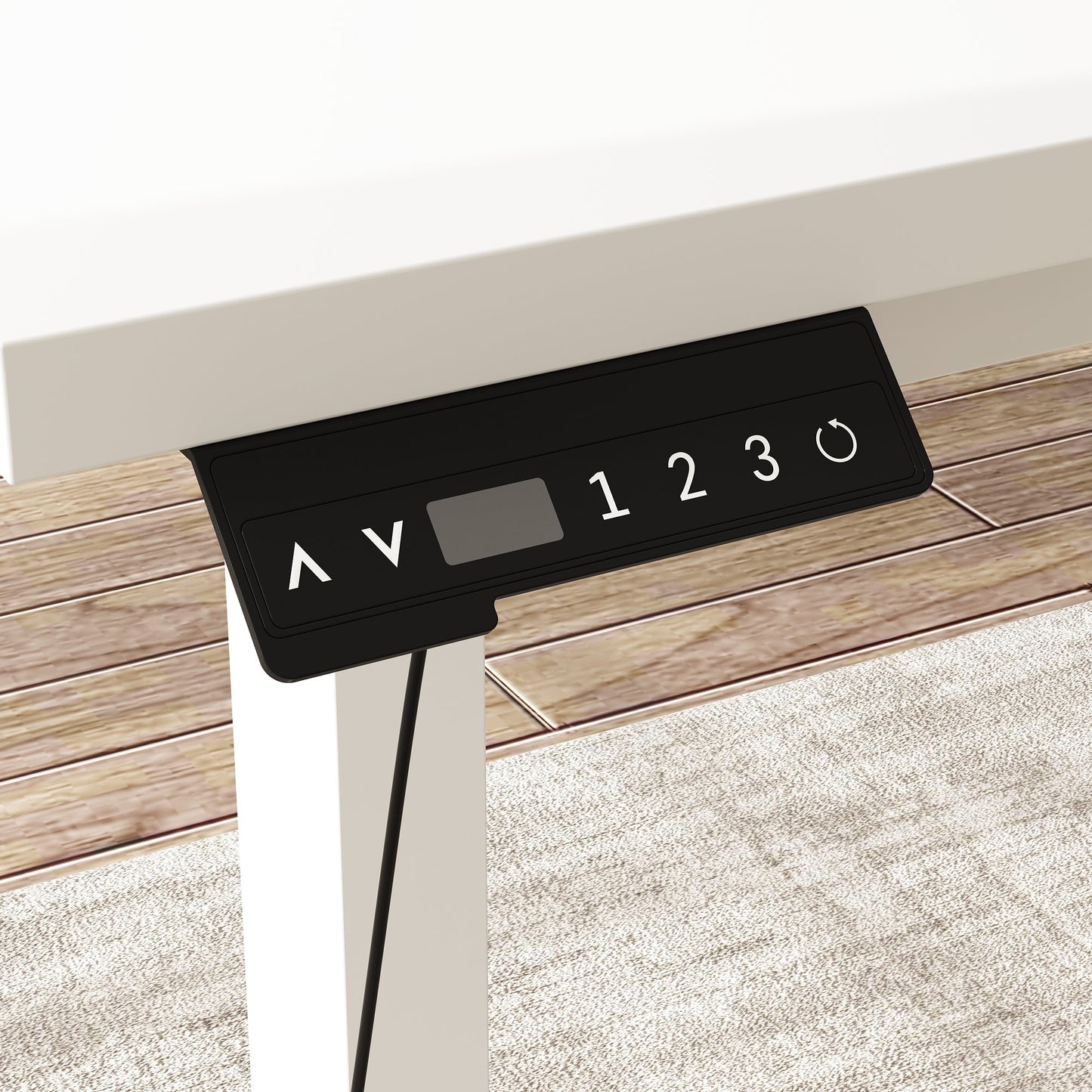 54.3 inches Minimalist Modern White Standing Desk With Electric Lift System and Memory Presets