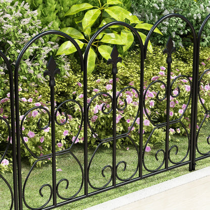 24 inches Modern Classic Black Metal Fencing with 5 Panel(s) Included