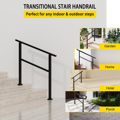 40.4 inch Minimalist Satin Black Stair Banister with Adjustable Angle