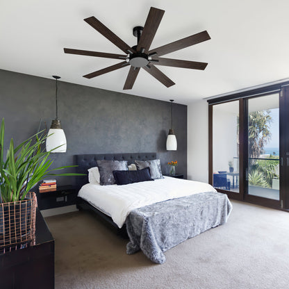 65 inches Modern Minimalist Ceiling Fan with 8 Reversible Blades and Remote Control