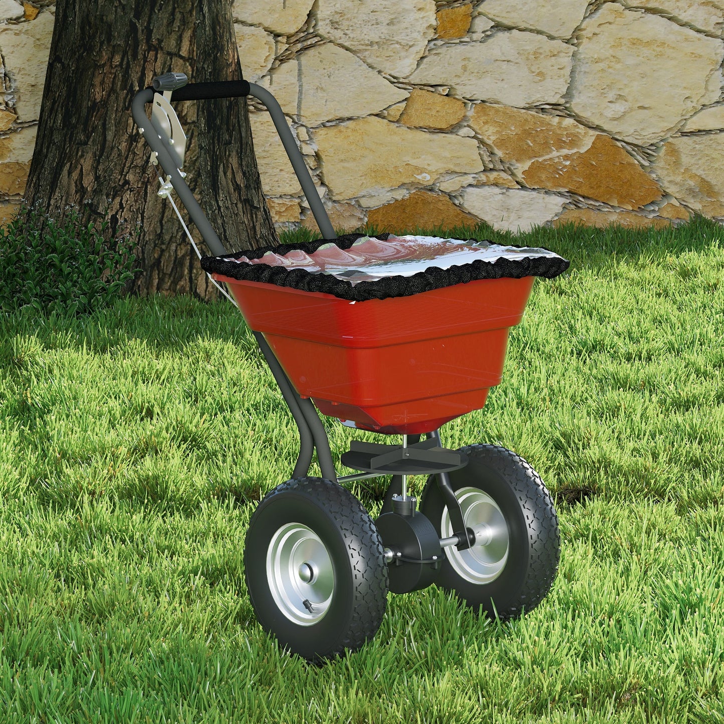 80 Lbs Adjustable Tow Behind Grass Seed & Fertilizer Spreader