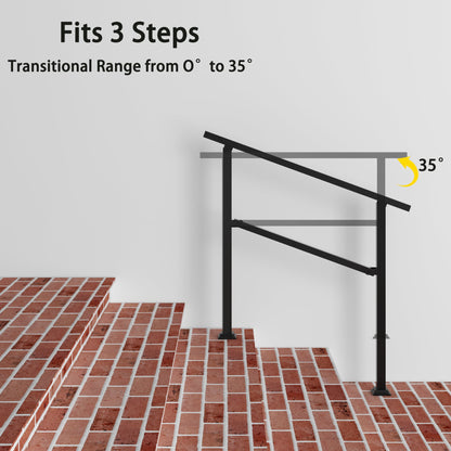 40.4 inch Minimalist Satin Black Stair Banister with Adjustable Angle