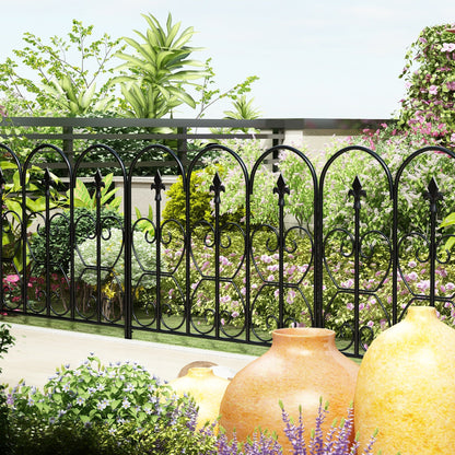 24 inches Modern Classic Black Metal Fencing with 5 Panel(s) Included