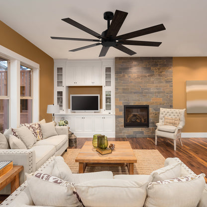 65 inches Modern Minimalist Ceiling Fan with 8 Reversible Blades and Remote Control