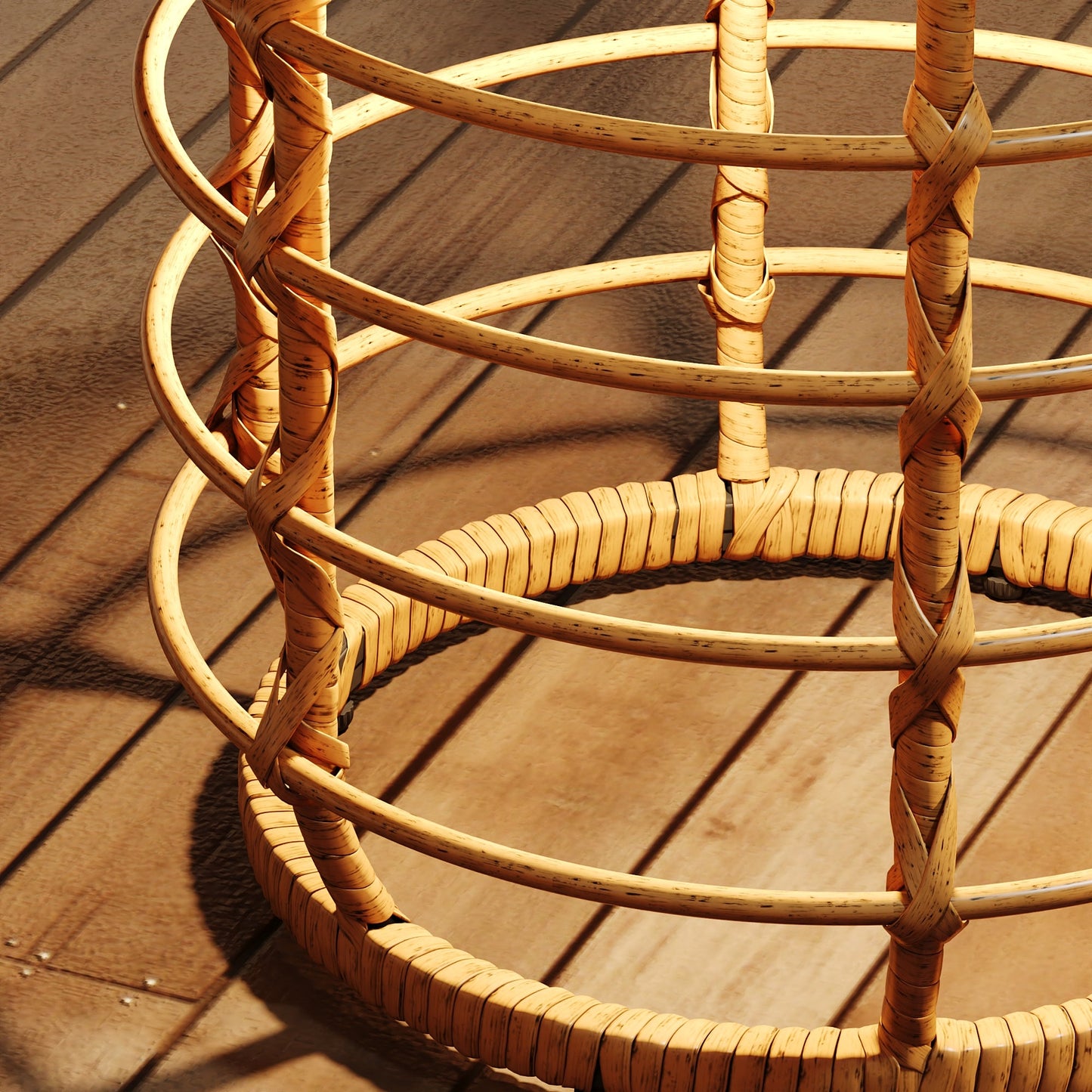 17.7 inch Boho Wood Solar Nesting Tables with Built-in Lights