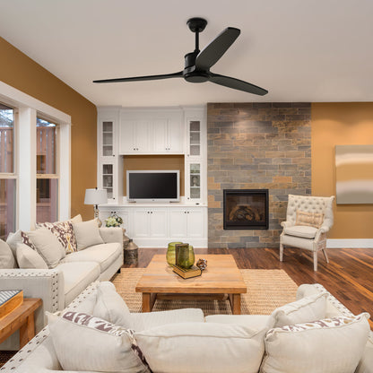 59.8 inches Modern Minimalist Outdoor Ceiling Fan with DC Motor, 6 Speeds and Remote Control