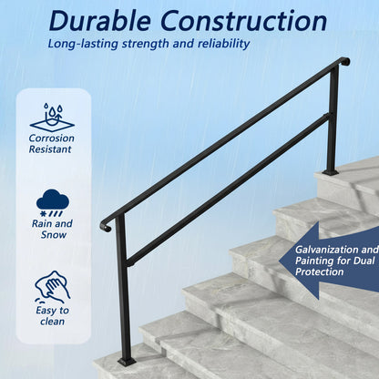 82.3 inch Modern Matte Black Stair Banister with Adjustable Angle