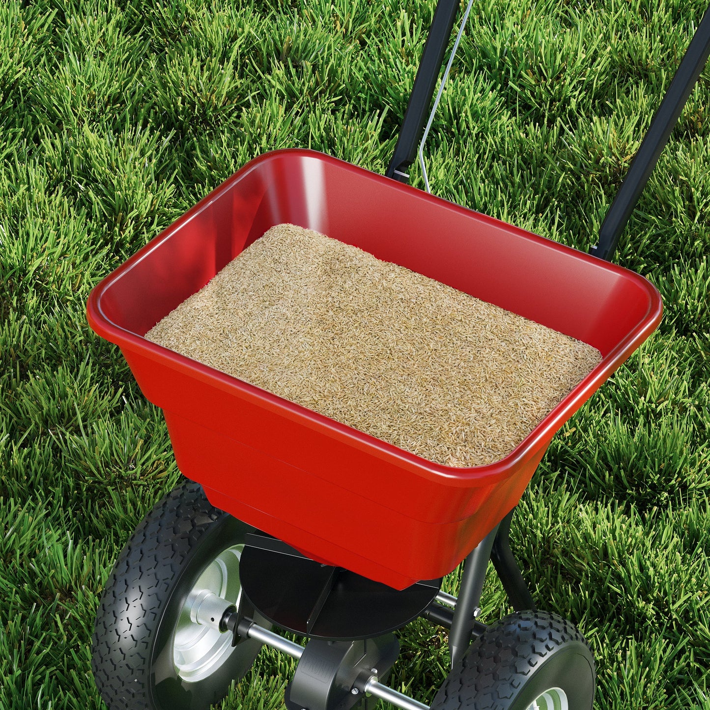 80 Lbs Adjustable Tow Behind Grass Seed & Fertilizer Spreader