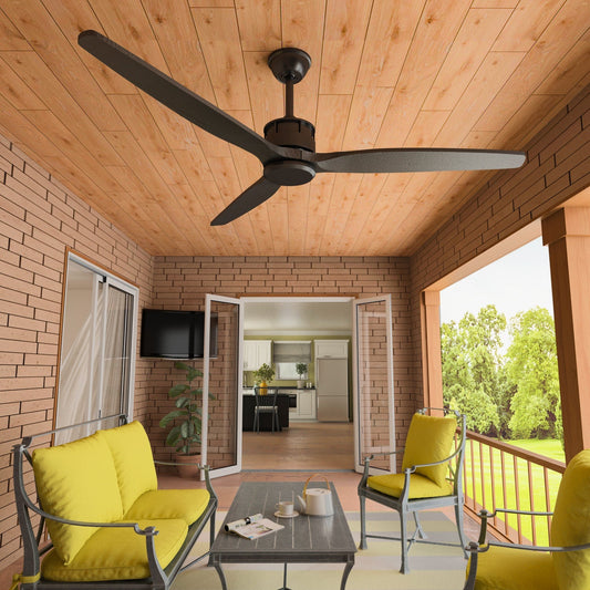 59.8 inches Modern Minimalist Outdoor Ceiling Fan with DC Motor, 6 Speeds and Remote Control